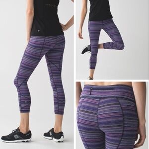 Lululemon Pace Rival crop running leggings, Ultra Violet space dye